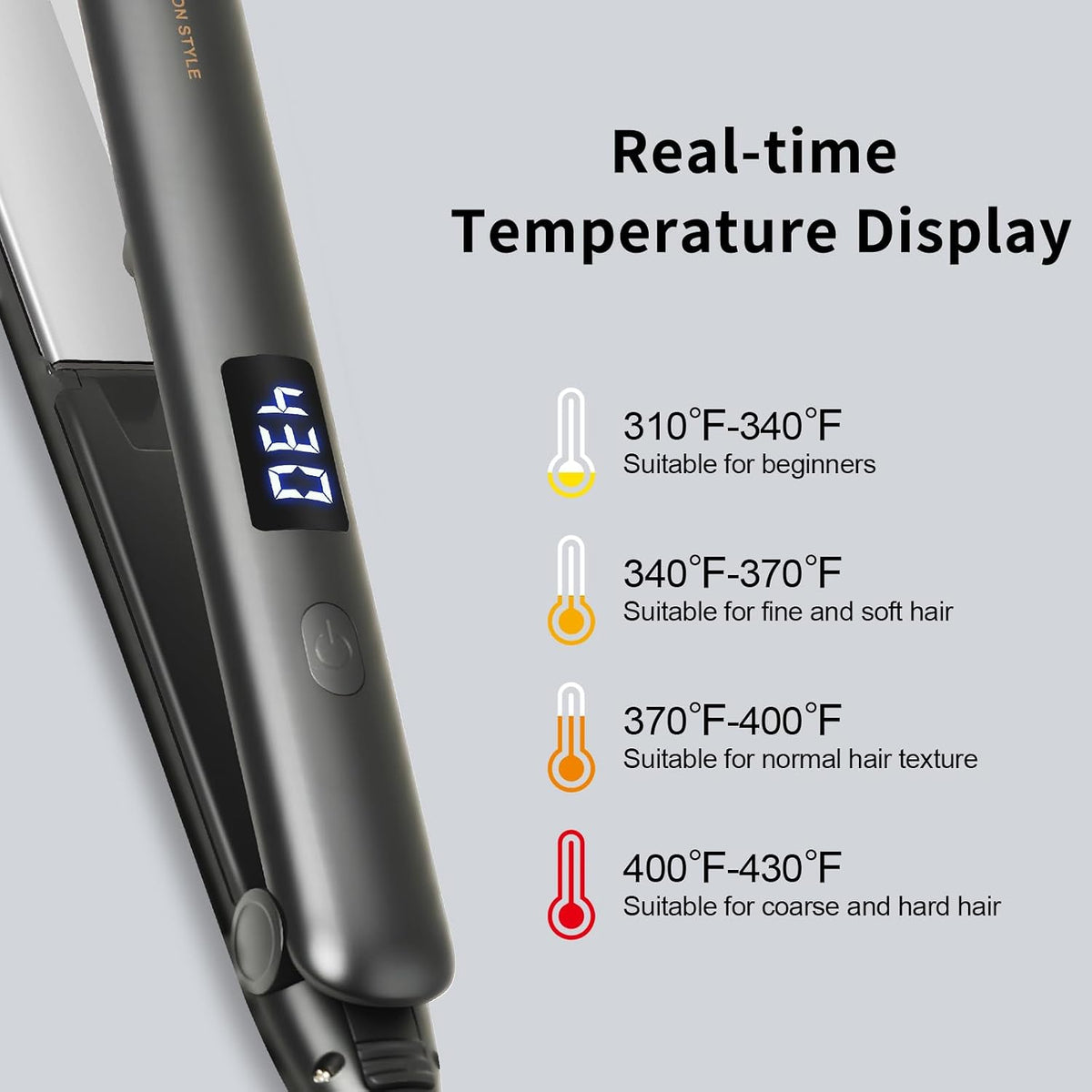 1 inch Dual Voltage Hair Straightener Titanium Ceramic Flat Iron for Travel | Auto Shut Off, 30s Fast Heat Up, 2 in 1