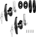 Truck Cap Latch T Handle Lock Matching Set Truck Cap Topper Camper Shell T-Handle Lock Complete Set Key Alike(Left &
