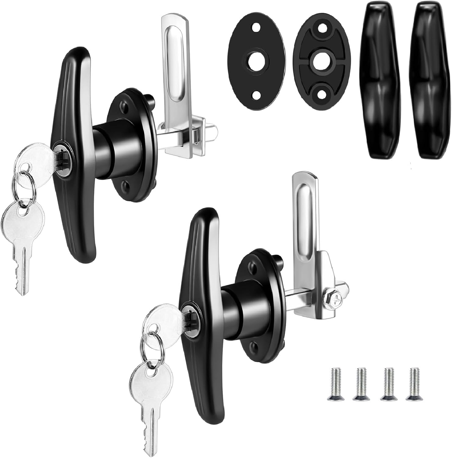 Truck Cap Latch T Handle Lock Matching Set Truck Cap Topper Camper Shell T-Handle Lock Complete Set Key Alike(Left &