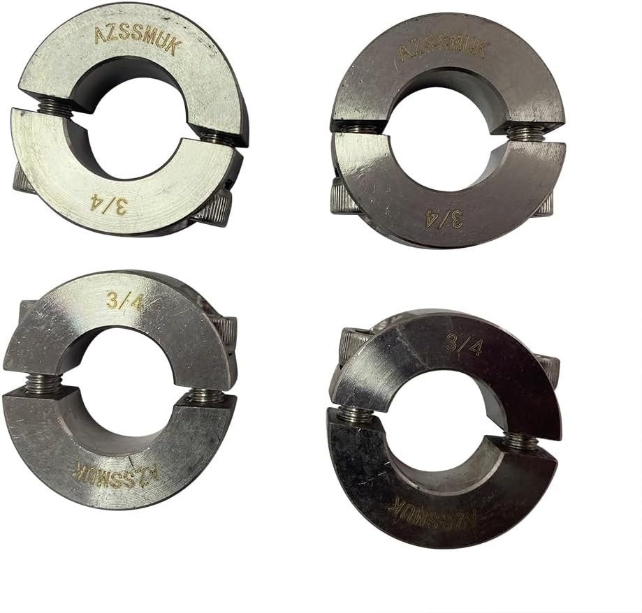 Bore 3/4'' Double Split Shaft Collar Stainless Steel Lock Collar Clamp Set Screw 4PCS (3/4'', 4)