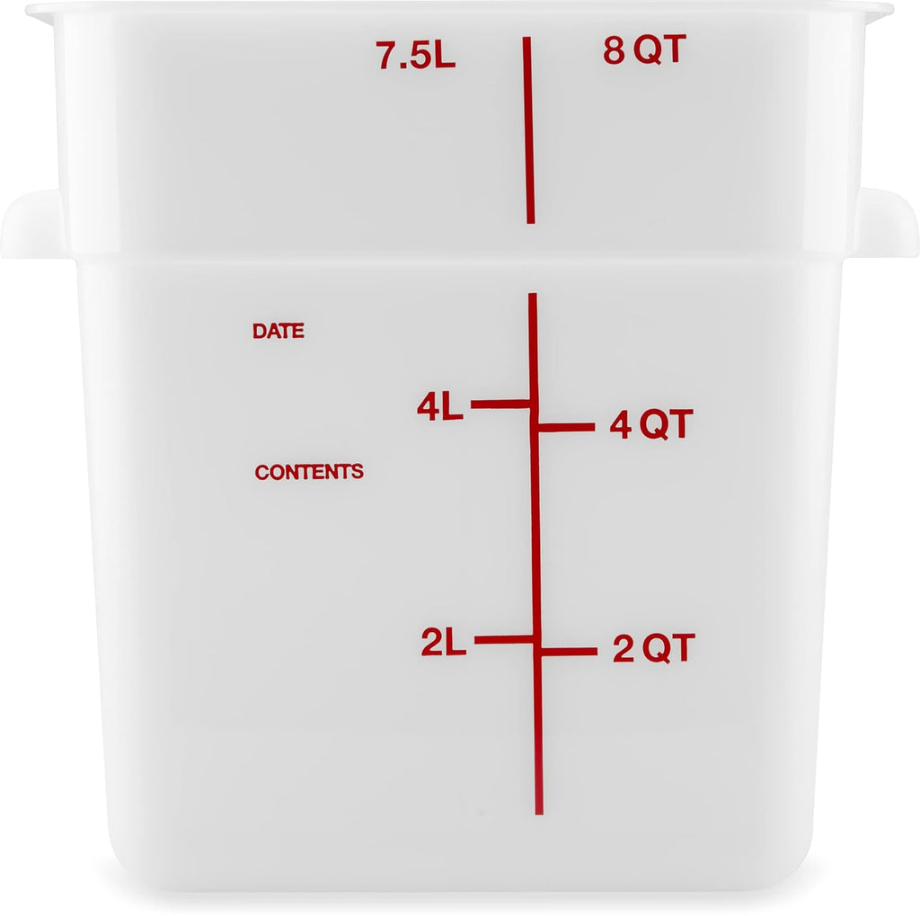 Squares Square Food Storage Container with Stackable Design for Catering, Buffets, Restaurants, Plastic, 8 Quarts, White