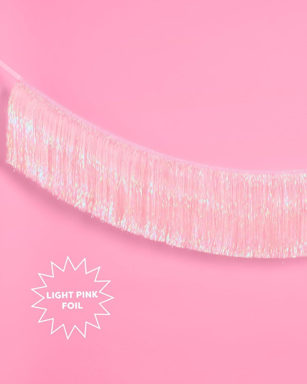 Party Decorations Light Pink Fringe Banner - 4 ft. | Bachelorette Party Supplies, Birthday Photo Booth, Bach Decor
