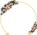 9.2 FT Large Circle Balloon Arch Stand Gold Metal Round Arch Backdrop Stand for Wedding Ceremony Birthday Party