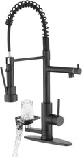 Kitchen Sink Fuacet with Glass Rinser, Single Handle Kitchen Faucet with Pot Filler, Pull Down Sparyer, Deck Plate