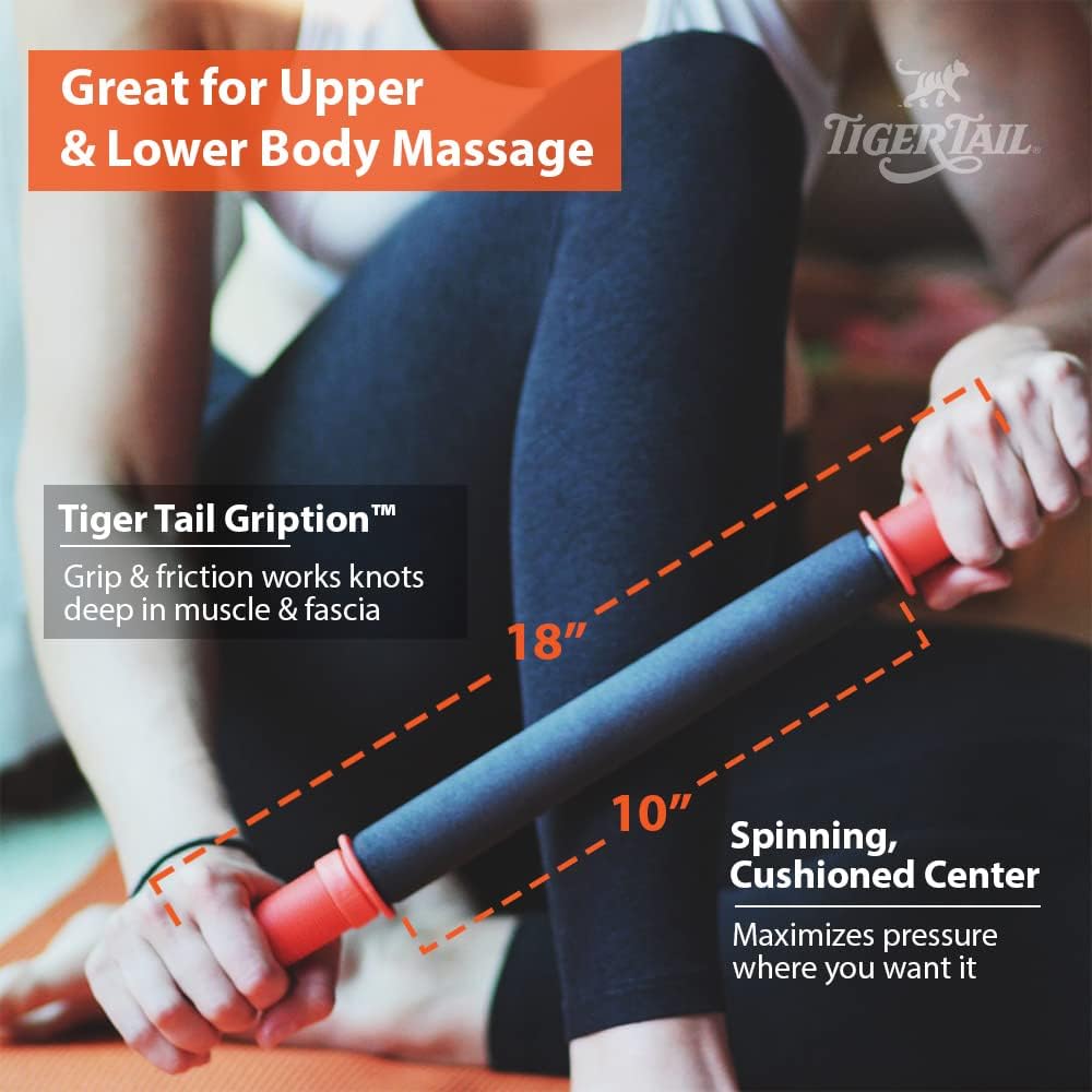 18in Massage Stick Portable Roller, Handheld, Deep Tissue Foam Roller, Body Massage and Myofascial Release Tool for