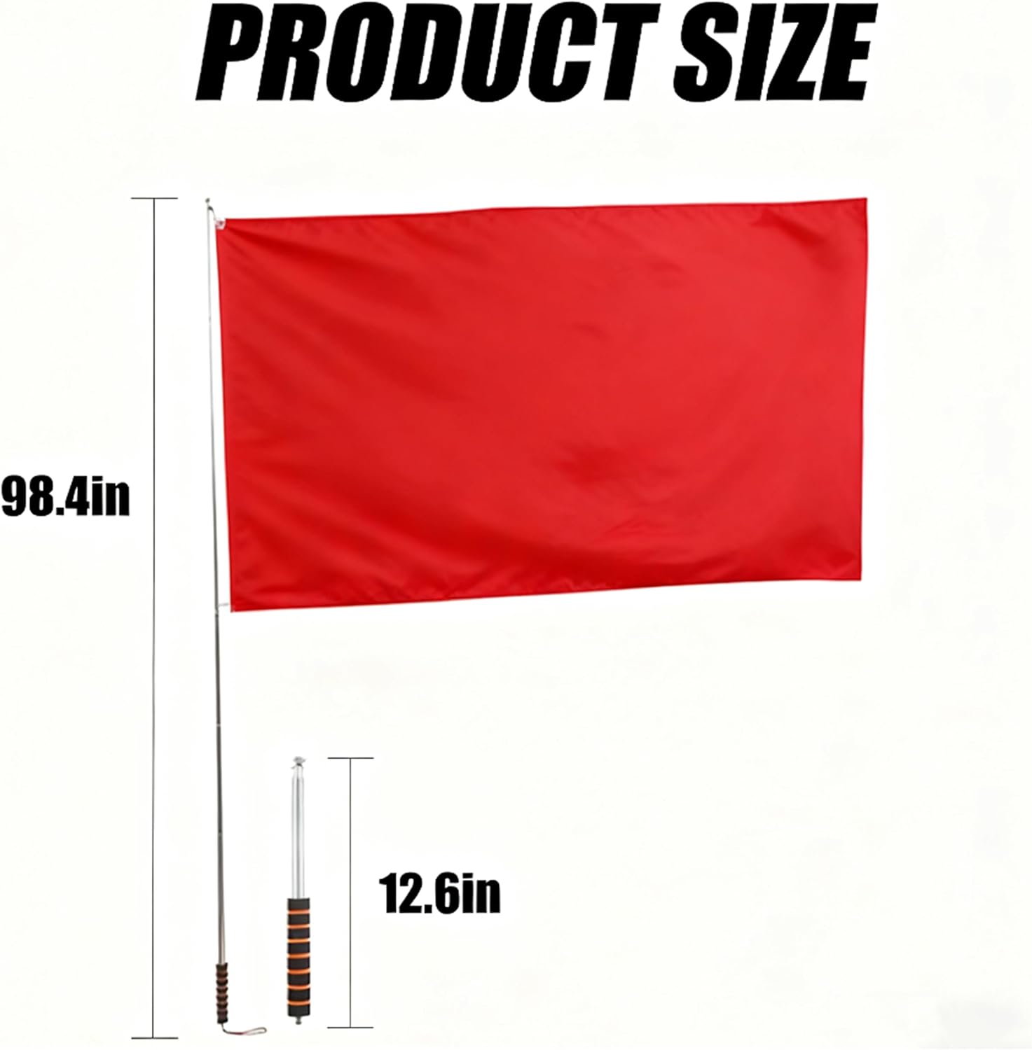 Stainless Steel Telescoping Flag Pole, Portable Handheld Outdoor Rod | Telescopic adjustable design, flexible length