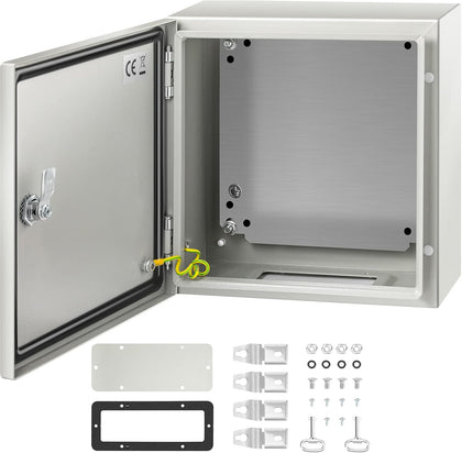VEVOR NEMA Steel Enclosure, 12" x 12" x 6" NEMA 4X Steel Electrical Box,IP66 Waterproof & Dustproof,Outdoor/Indoor Electrical Junction Box,with Mounting Plate