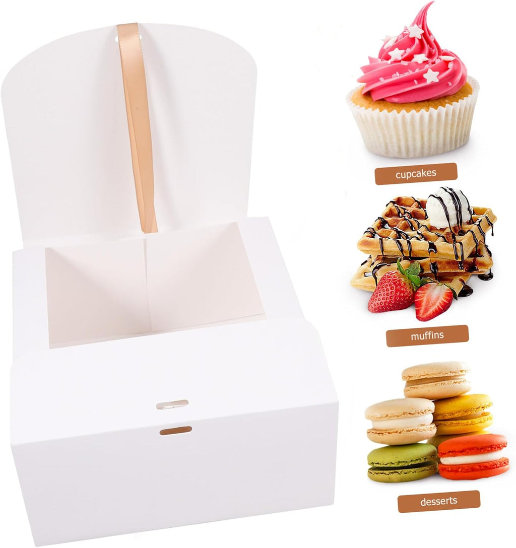 White Clamshell Gift Boxes with Lids 12 Pack Kraft Paper