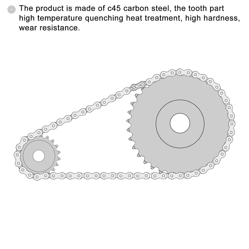 uxcell 25 Tooth Roller Sprocket B Type #25 Chain Single Strand 6mm Bore