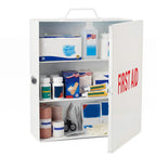 First Aid Kit with Lock 3 Shelf Wall Mount Medicine Cabinet White