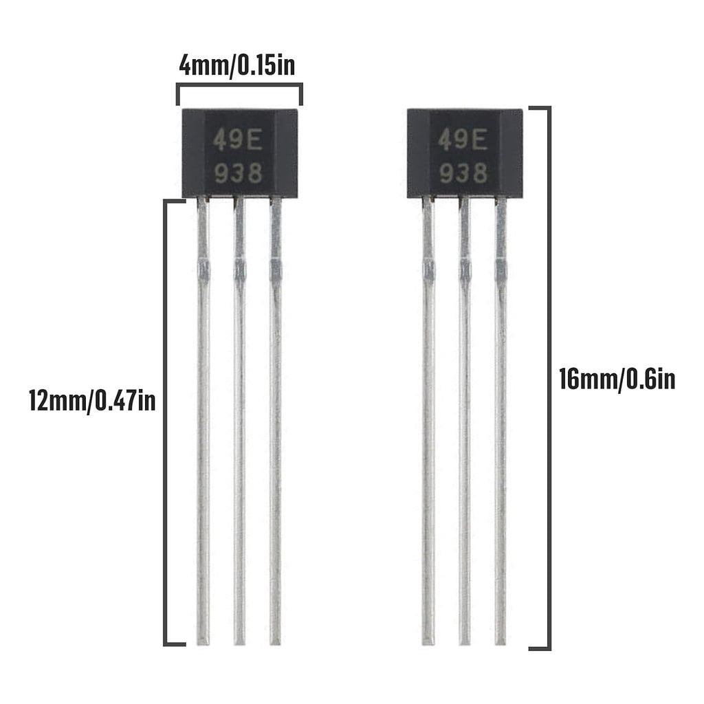 20Pcs 49E OH49E SS49E S49E TO-92S Hall Effect Sensor 3Pins Magnetic Detector