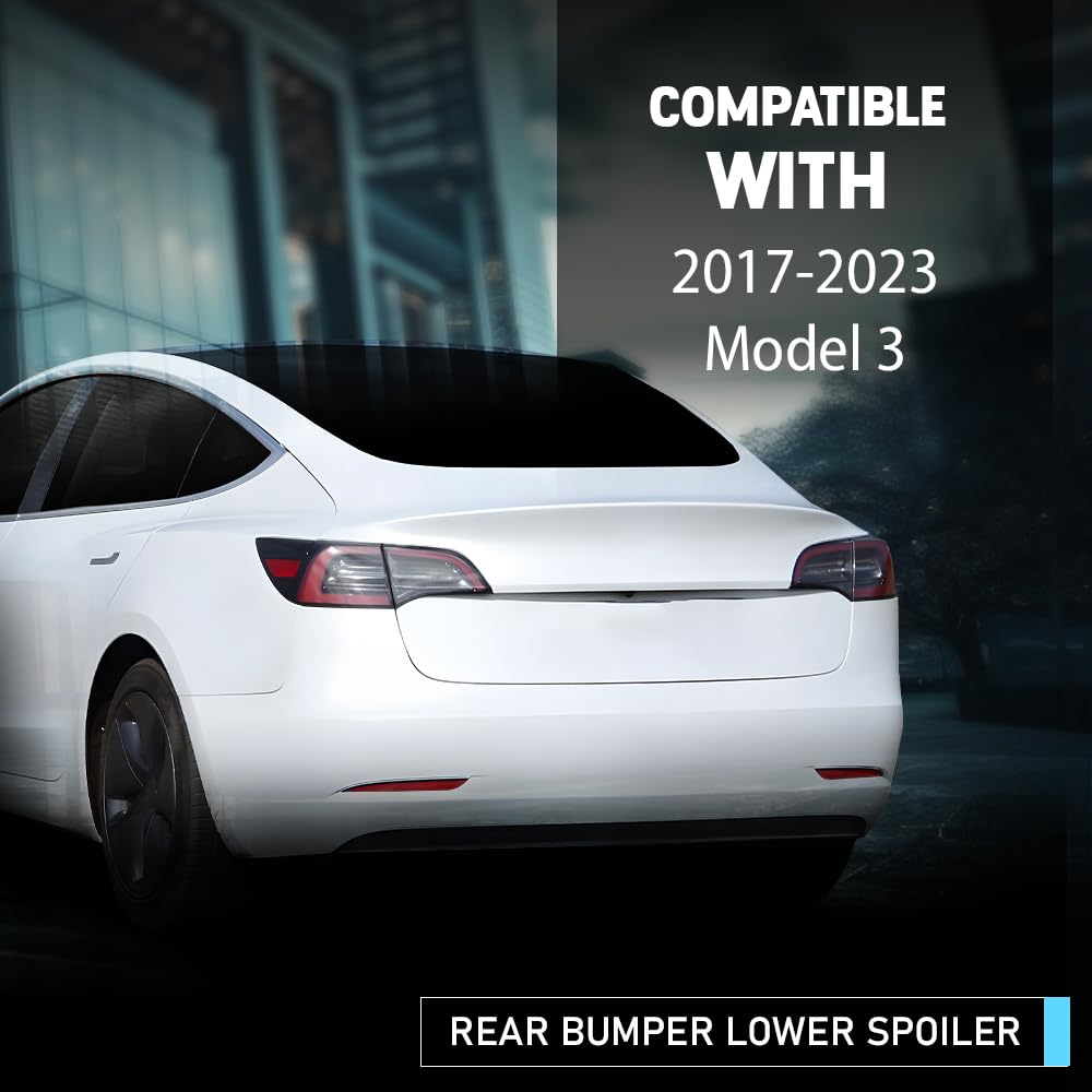 CHEDA Rear Bumper Lower Spoiler Compatible with Tesla Model 3 2017-2023 1103035-00-D