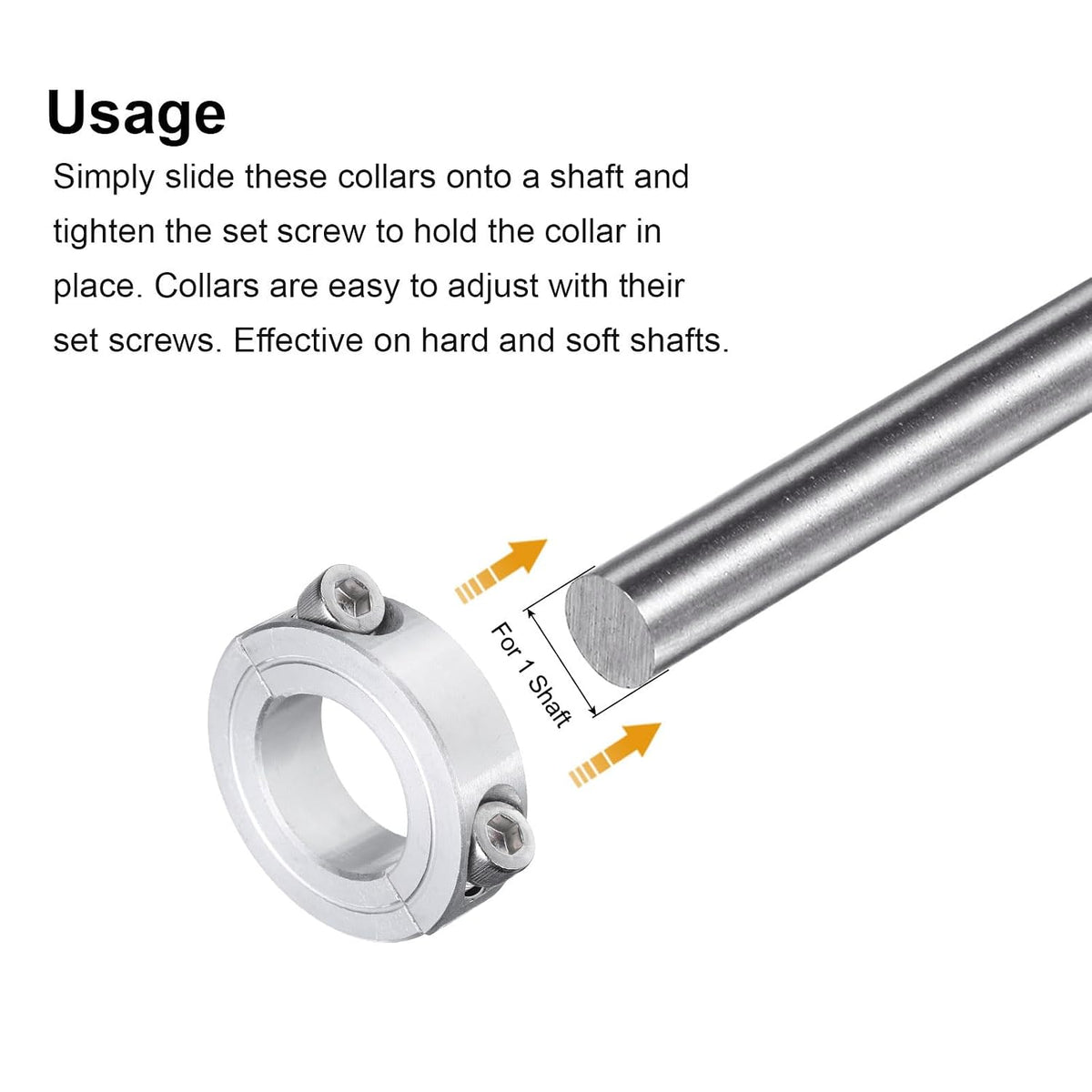 uxcell Double Split Clamp-On Shaft Collar for 1" Shaft, Aluminum Alloy