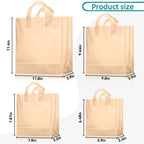 100 Pcs Plastic Gift Bags with Handles, Khaki