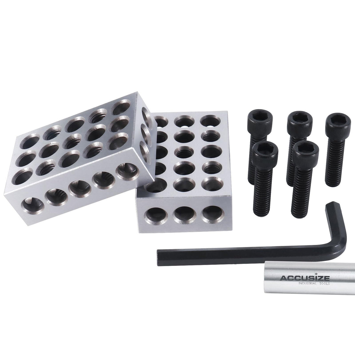 Accusize Ultra Precision 1-2-3 Blocks Set, 23 Holes, 2 Pc Pair