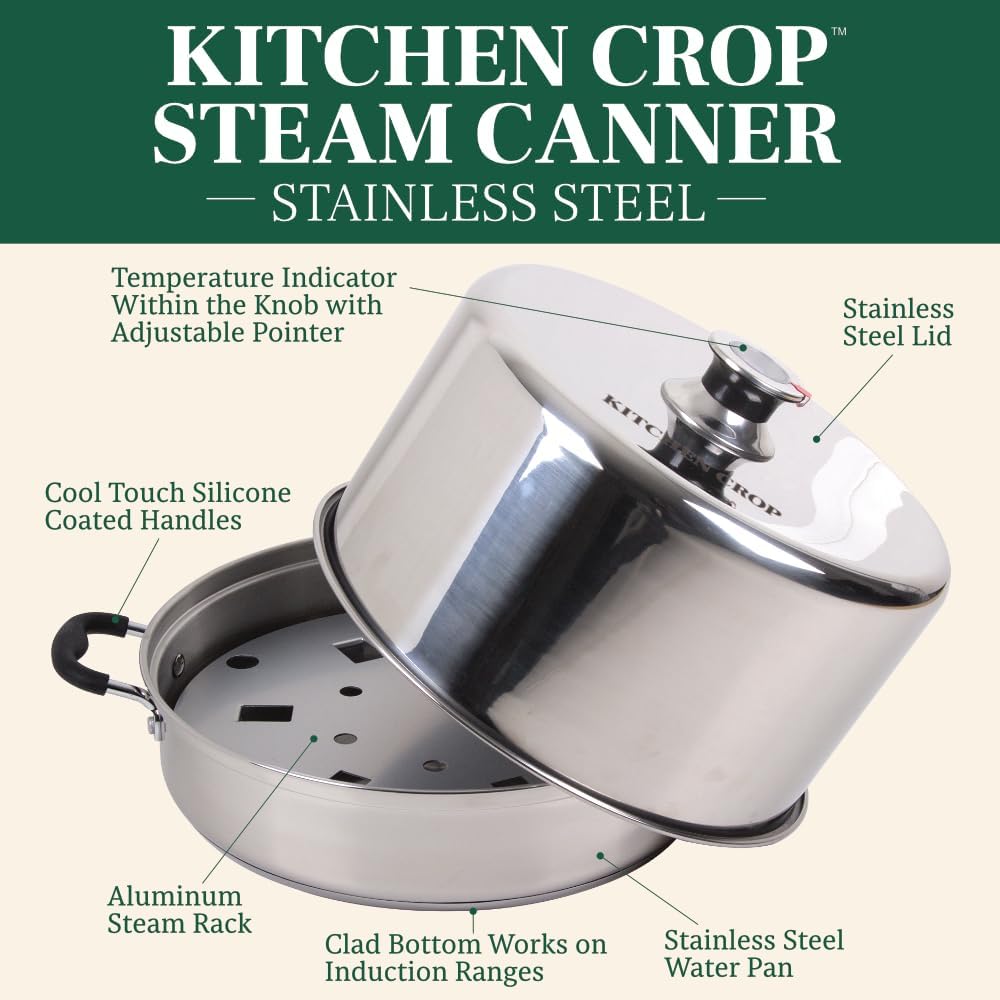Steam Canner with Temperature Indicator (Stainless Steel Steam Canner)