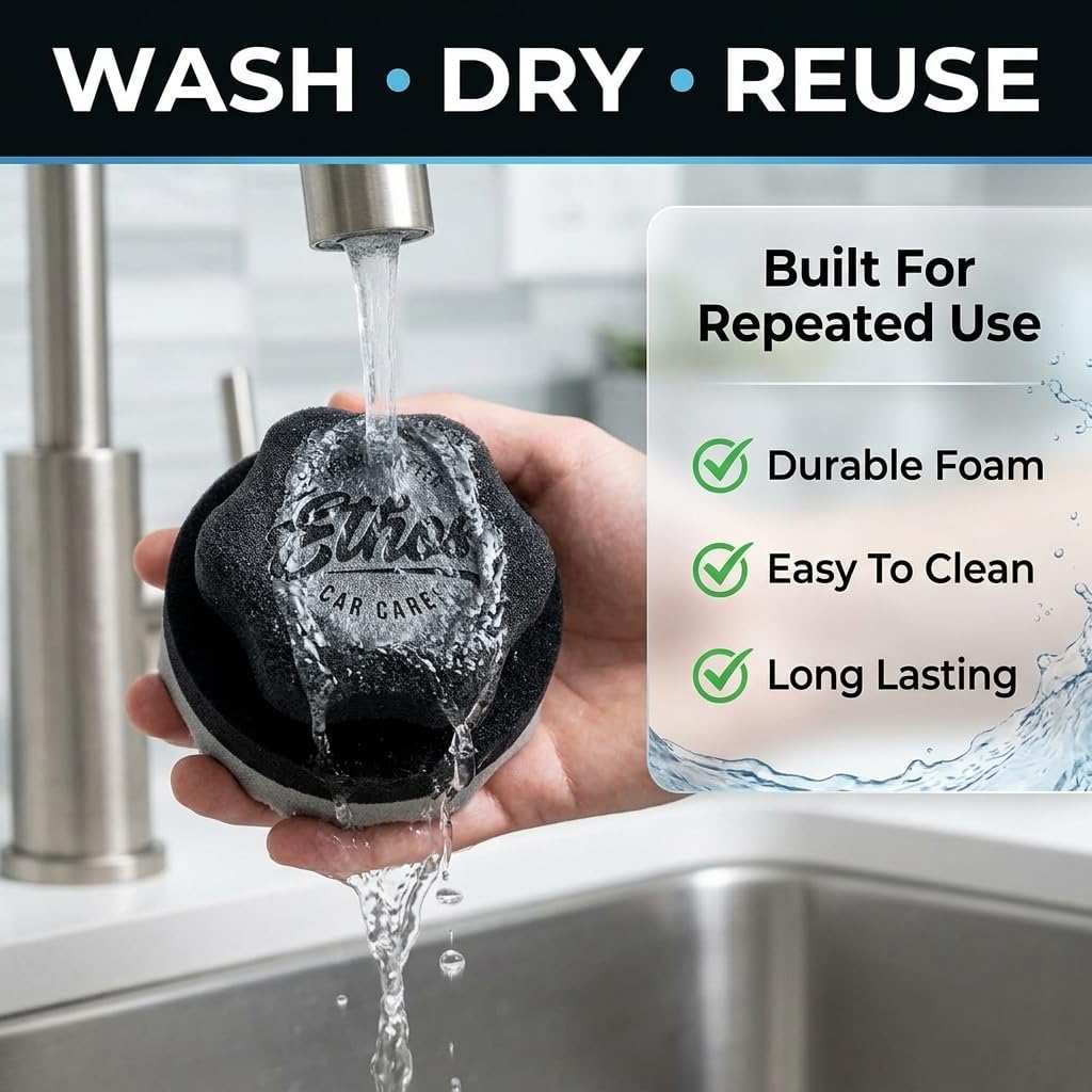 Tire Shine Applicator - Tire Shine Car Detailing Foam Sponge Tool - Tire Cleaner and Shine Tire Foam - Tire Shine