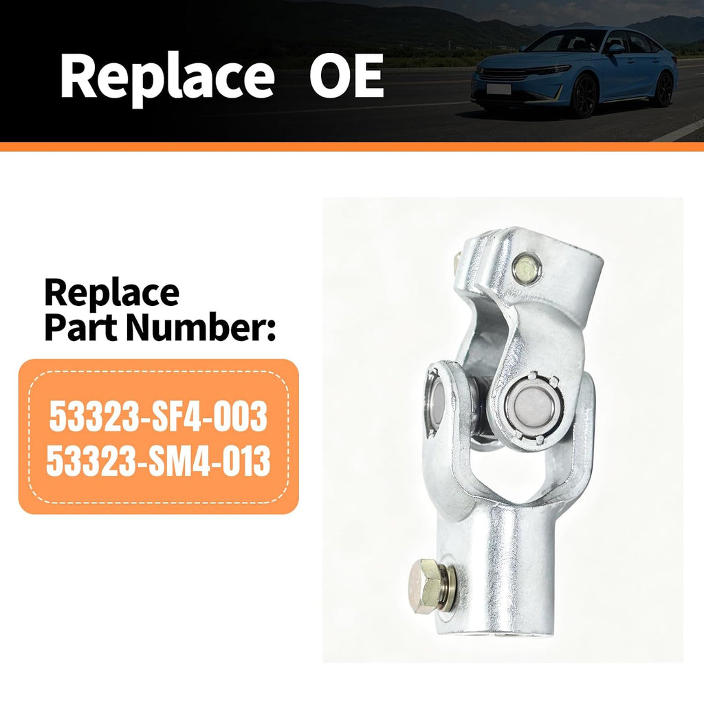 53323-SF4-003 Steering Coupler Shaft U Joint Compatible with Honda Civic 1992-1995 Non-Power Manual Steering, Replace 53323-SM4-013, Steering Shaft Joint Coupler Replacement