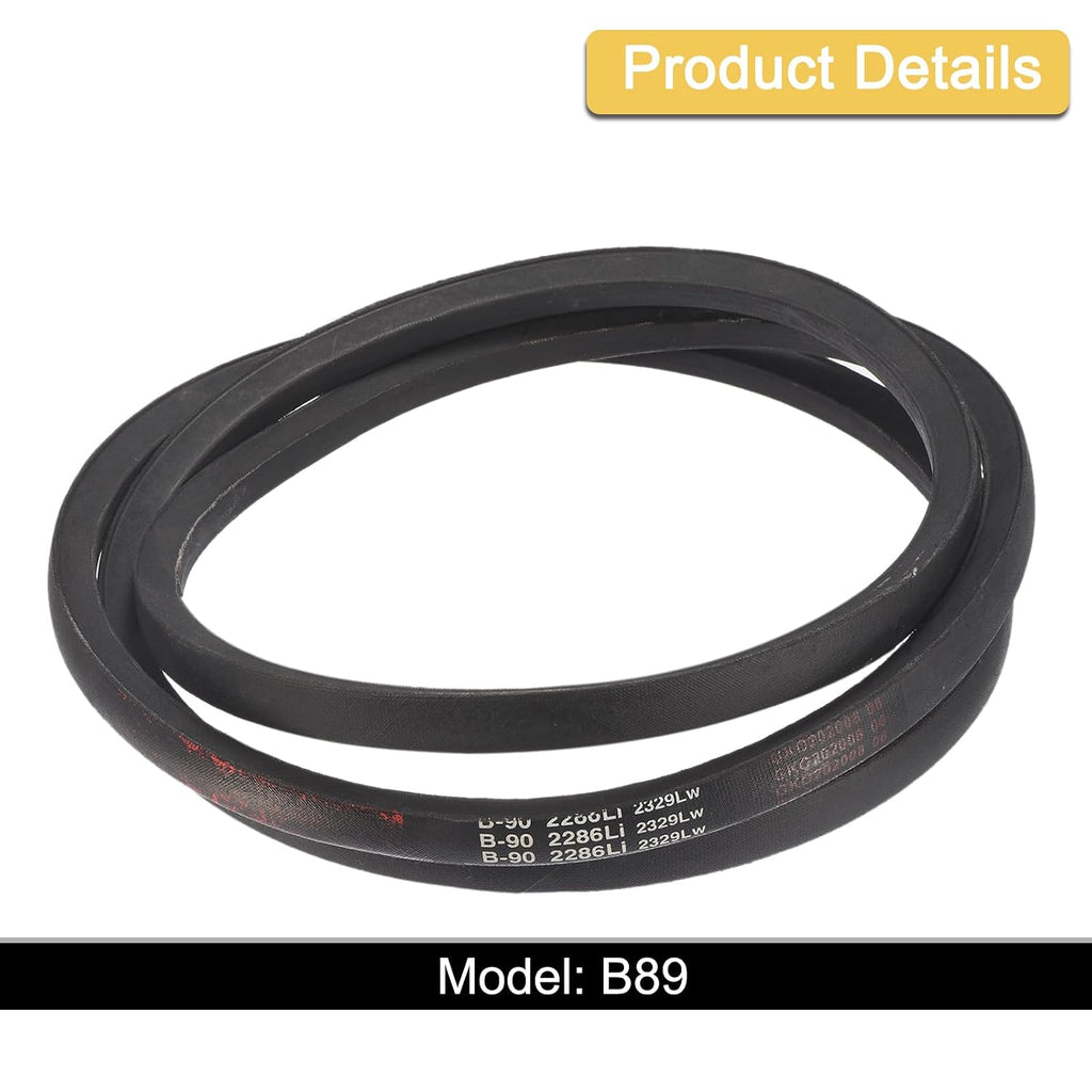 Uxcell 3 Pack B90 Classic V-Belt, 93" Outside Circumference, Black, Industrial Rubber V-Belt, B Profile, for Machinery Equipment