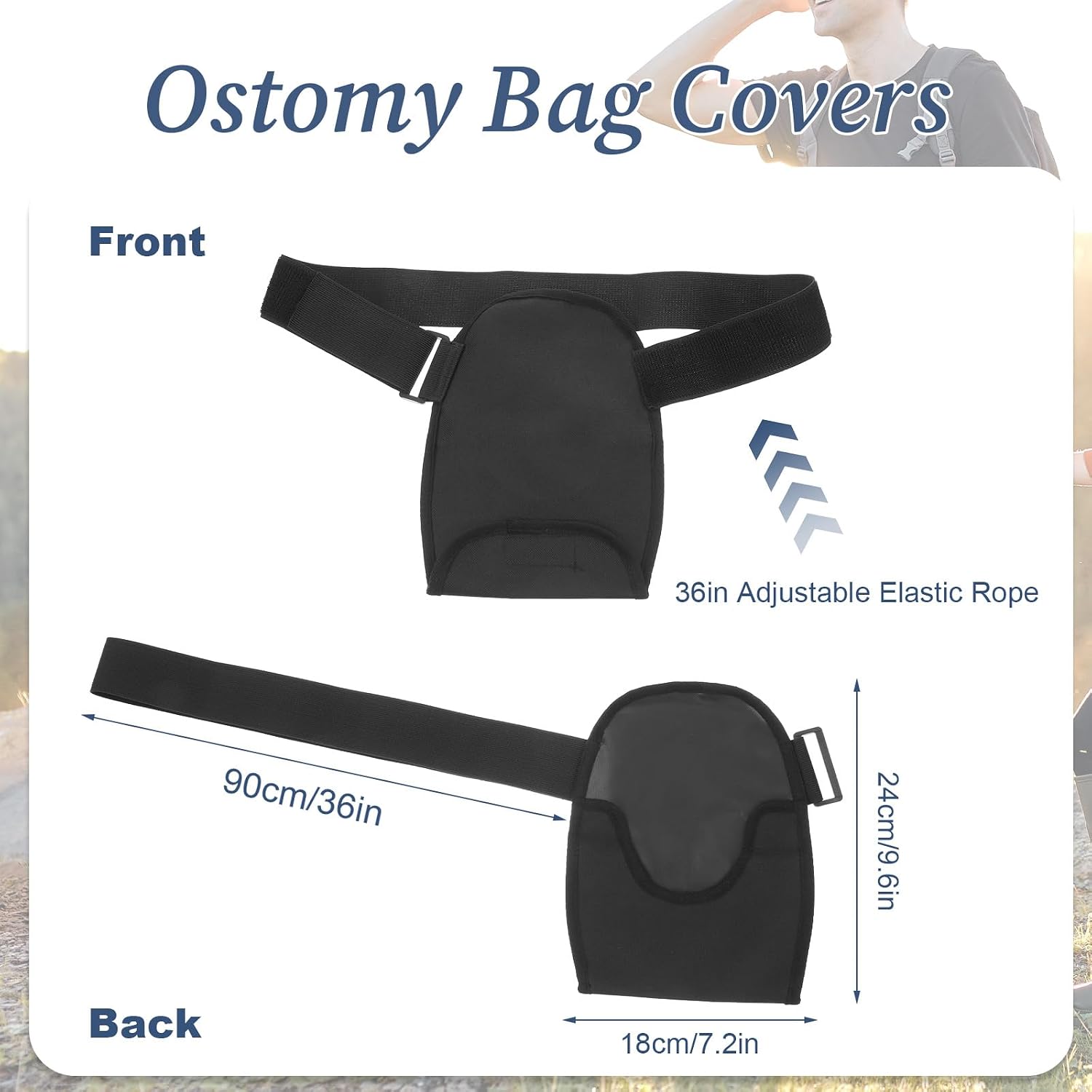 Waterproof Ostomy Bag Cover, Adjustable Washable Colostomy Pouch Cover Protector, Universal Ileostomy Supplies for