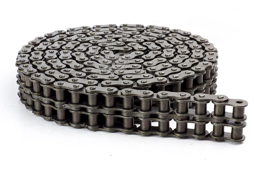 Jeremywell 80-2R Double Strand Duplex Roller Chain 10 Feet with 1 Connecting Link
