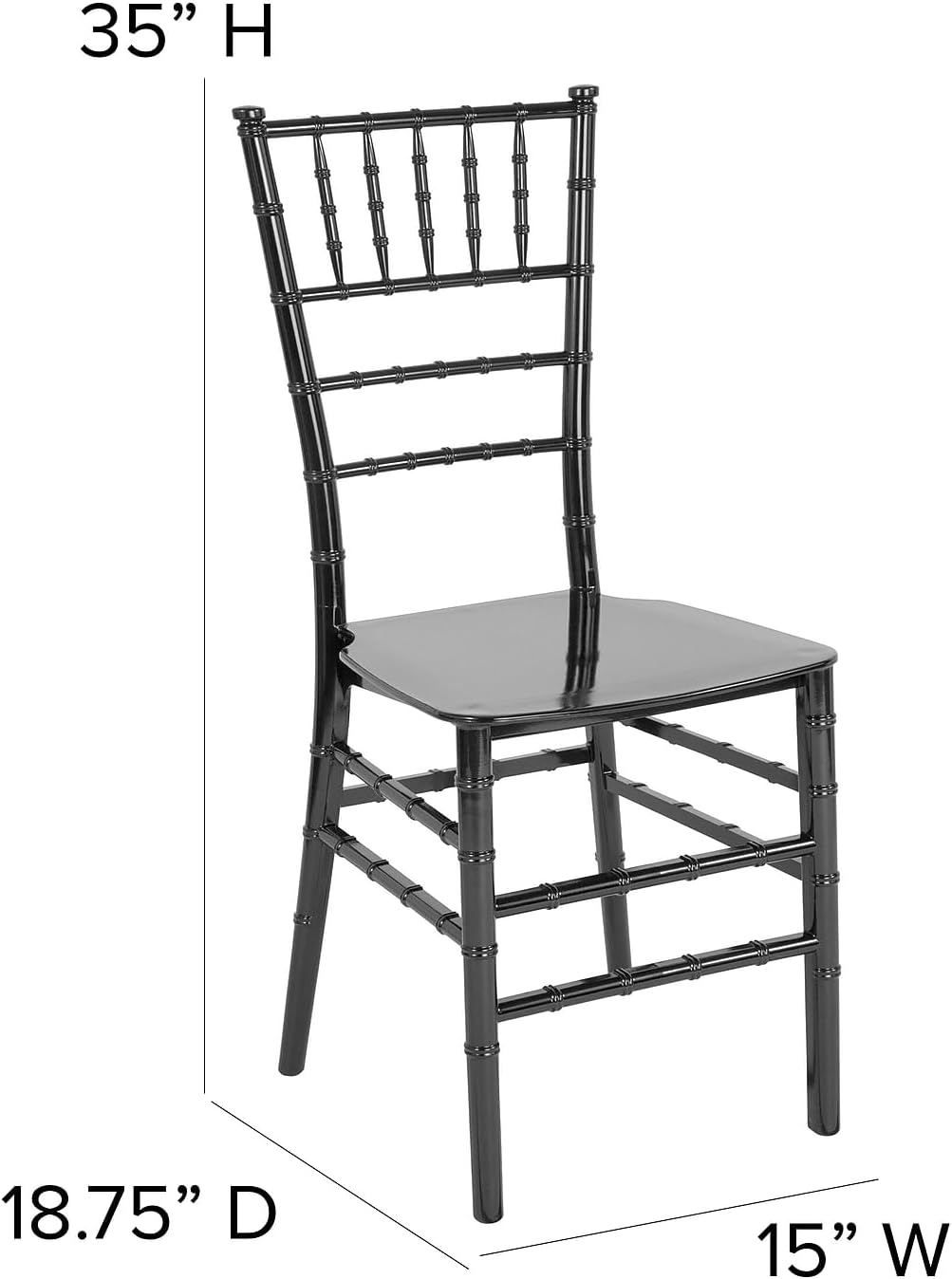 Hercules Stacking Resin Chiavari Chair, Mahogany, 2-Pack