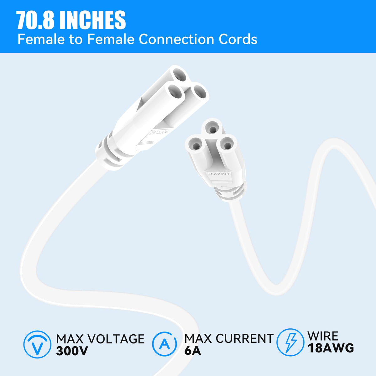 (4-Pack 6FT Extension Connecting Wire for T5 T8 LED Shop Light