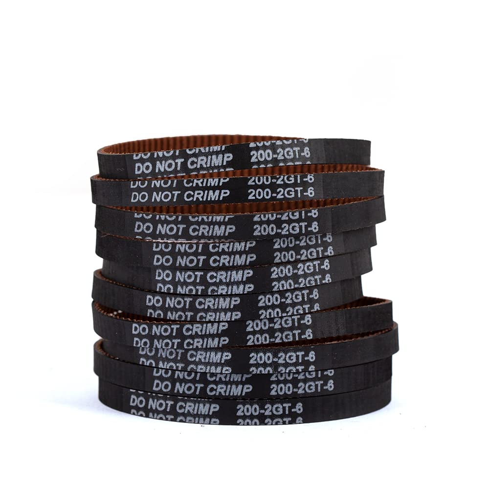 MOTOU 10×200mm GT2 Timing Belt, Closed Loop, Upgrade Non-Slip Version, Width 6mm, Fit for 3D Printer and Most Belt Driven Printers