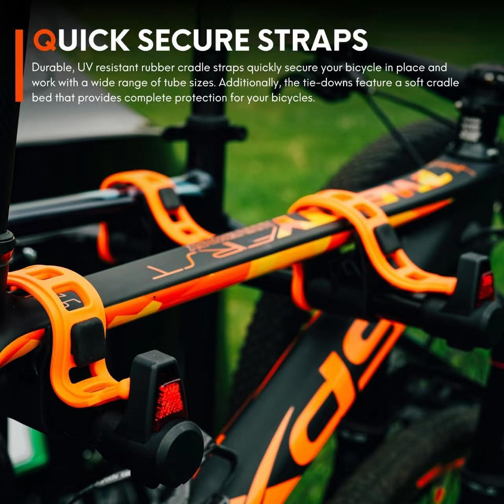 Bike Rack for Car, SUV, RV, Mount Hitch Bike Rack, Up to 143 lbs Load Bicycle Rack Carrier Rubber Straps, Tilt