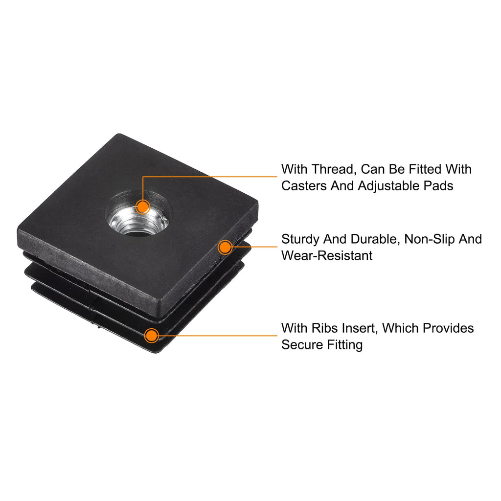uxcell 4Pcs M8 Thread Inserts for Square Tubes for 28x28mm ID Tube