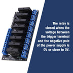 8 Channels Solid State Relay Module DC-AC Low Level Trigger Black with