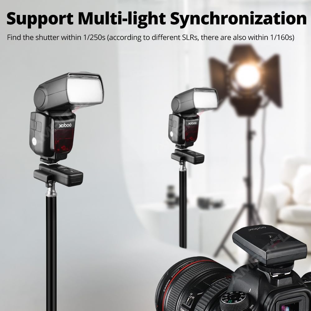 CT-16 Wireless Radio Flash Trigger (1x Transmitter + 2X Receiver) Kit,Compatible for Canon Sony Pentax DSLR Camera