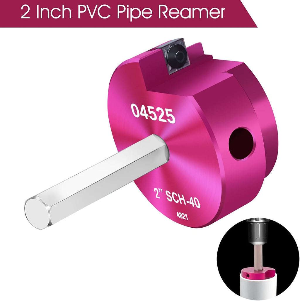 PVC Fitting Saver 2Inch Head,PVC Pipe Reamer w/ 3/8-Inch Hex Shaft