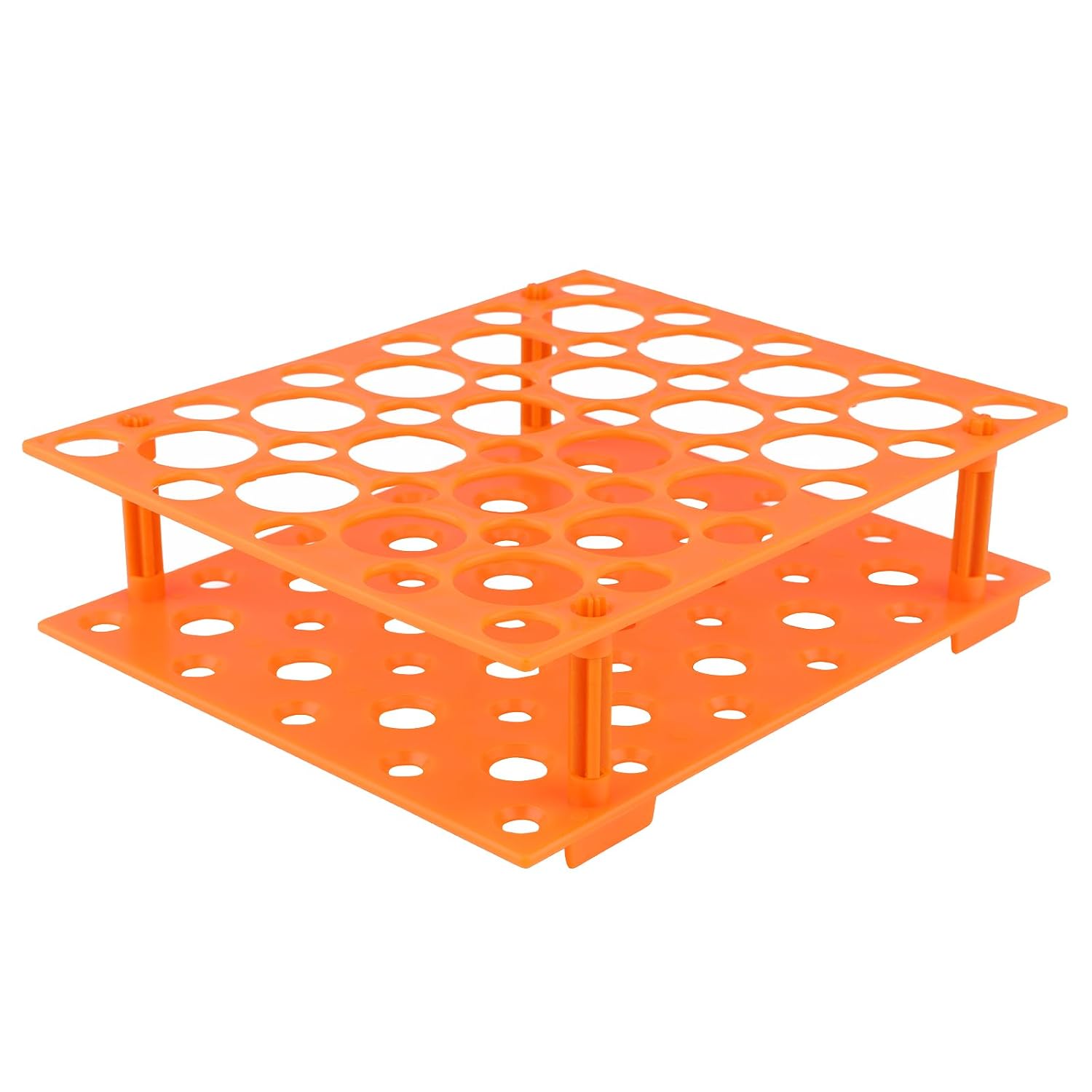 Centrifuge Tube Rack, 50-Hole Detachable Centrifuge Tube Rack Plastic Stand for 10/15/50 ml Tubes, Orange, 1 Pack
