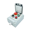 IP67 Efficient Waterproof Emergency Stop Button Box,22mm 4-Buttons Start Stop Control Station, Dustproof Anti-Misoperation Push Button Switch with Cover for Industrial Workshop Outdoor Use
