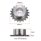 uxcell ISO/DIN 06B-1 Roller Chain Sprocket B Type 20mm Bore,3/8" Pitch