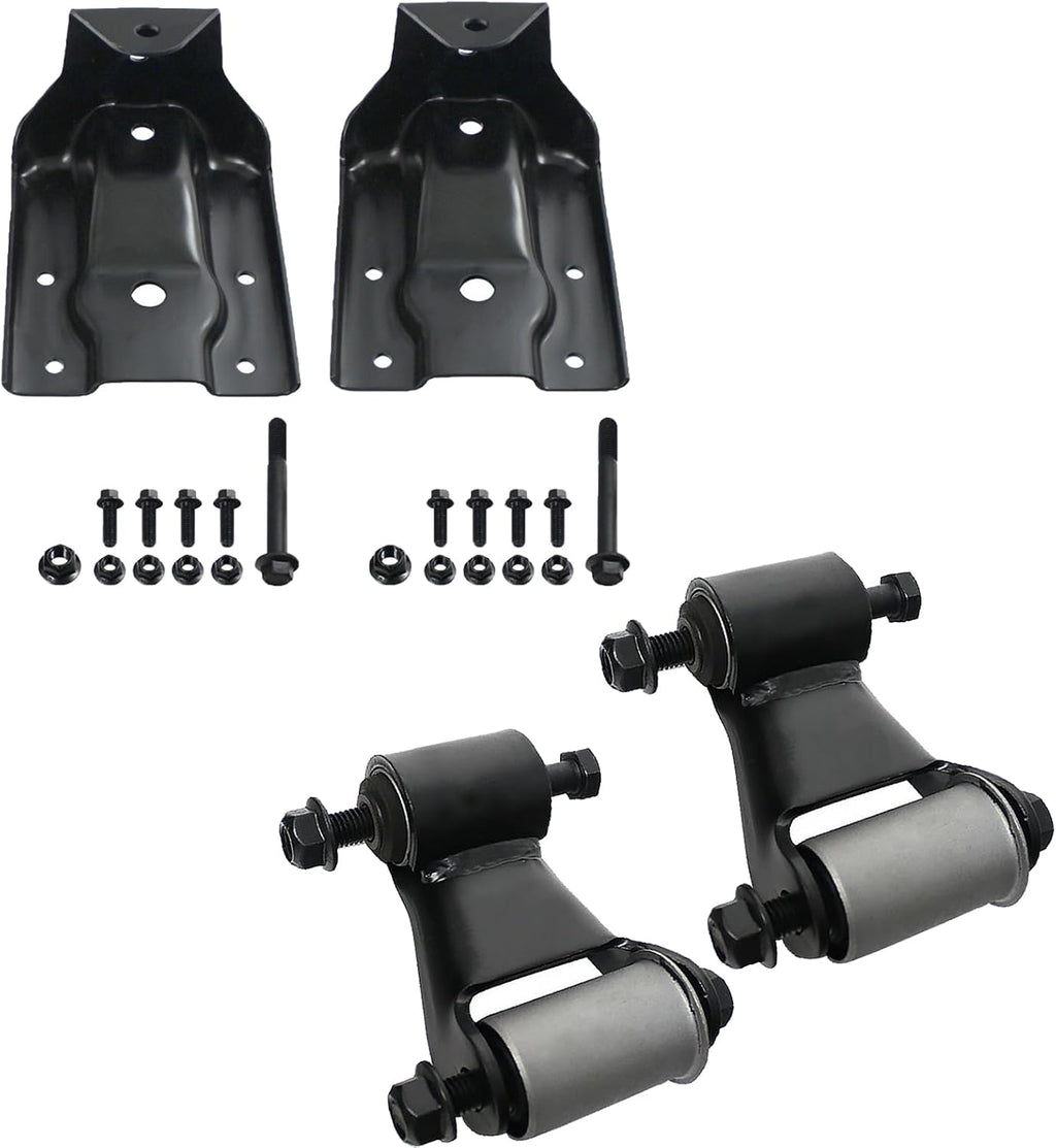 Pair Rear Leaf Spring Hanger Bracket and Shackle Kit 722-032, 722-006 Replacement for 1999-2015 Chevy Silverado GMC Sierra 1500 for 2007-2009 Cadillac Escalade/GMC Yukon