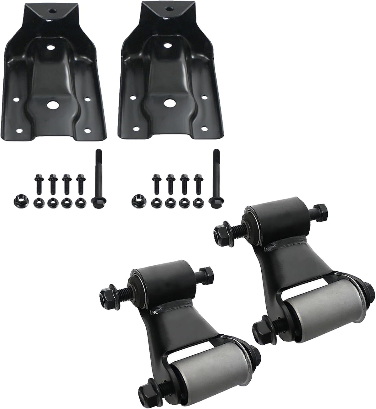 Pair Rear Leaf Spring Hanger Bracket and Shackle Kit 722-032, 722-006 Replacement for 1999-2015 Chevy Silverado GMC Sierra 1500 for 2007-2009 Cadillac Escalade/GMC Yukon