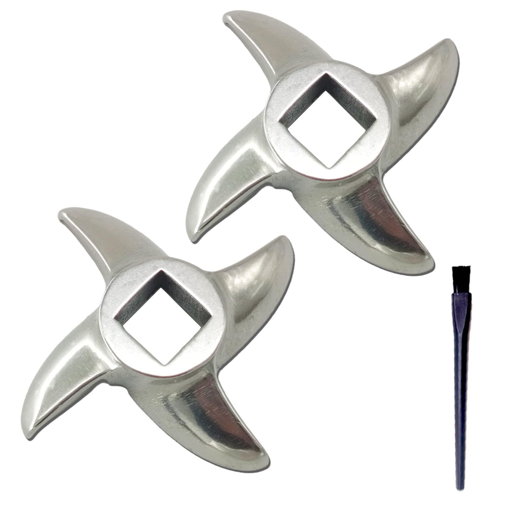 2 Pack #12 Stainless Steel Meat Grinder Blades, Replacement Cutter Knives