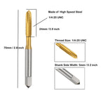 1/4"-20 UNC Spiral Point Threading Taps, Screw Thread Tapping Tool