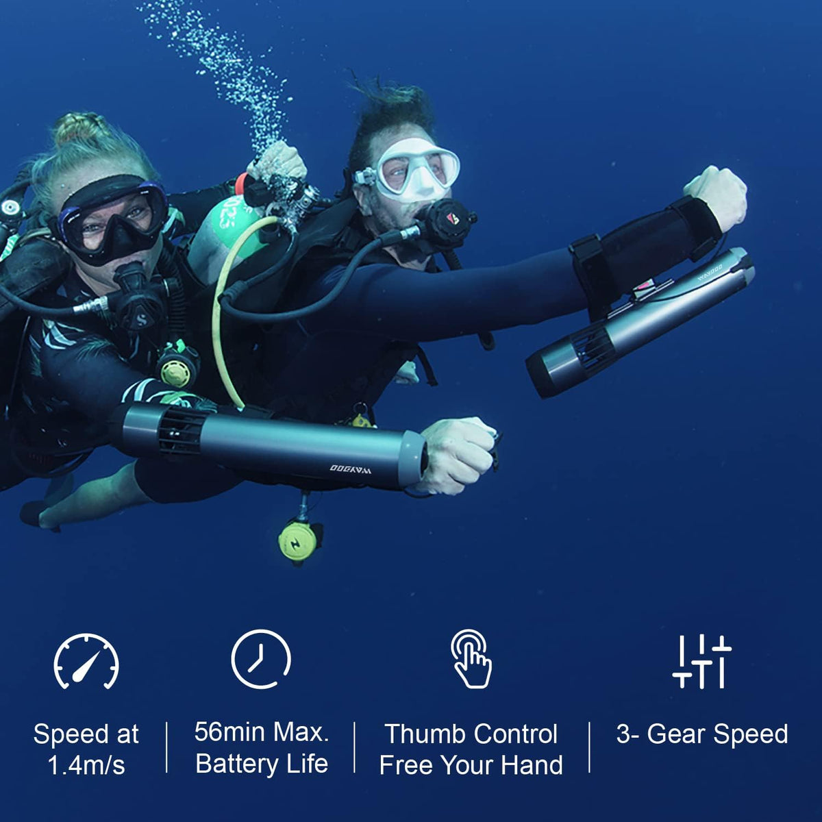 Subnado Underwater Scooter, Sea Scooter with Thumb Control for SUP Paddle Board, Pool, Diving & Snorkeling, Compact &