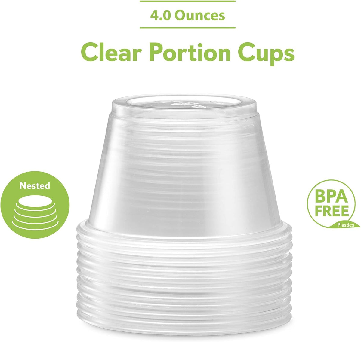 4 oz,200 Cups Clear Diposable Plastic Portion Cups No Lids, Small Mini