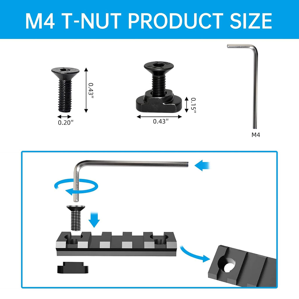 24-Piece M4 M5 T-Nuts and Screws Kit