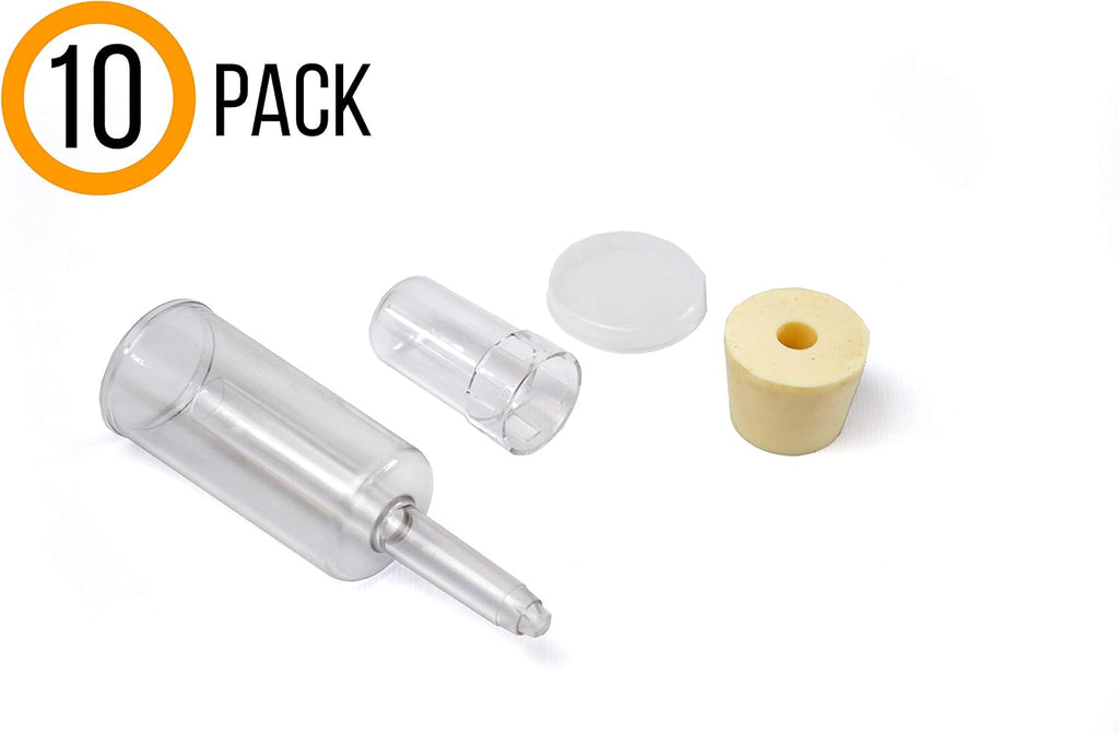 (10 Pack) Three-Piece Airlock and Drilled #6 Stopper Fermentation Beer Making Wine Making Kombucha Fits Gallon Jugs