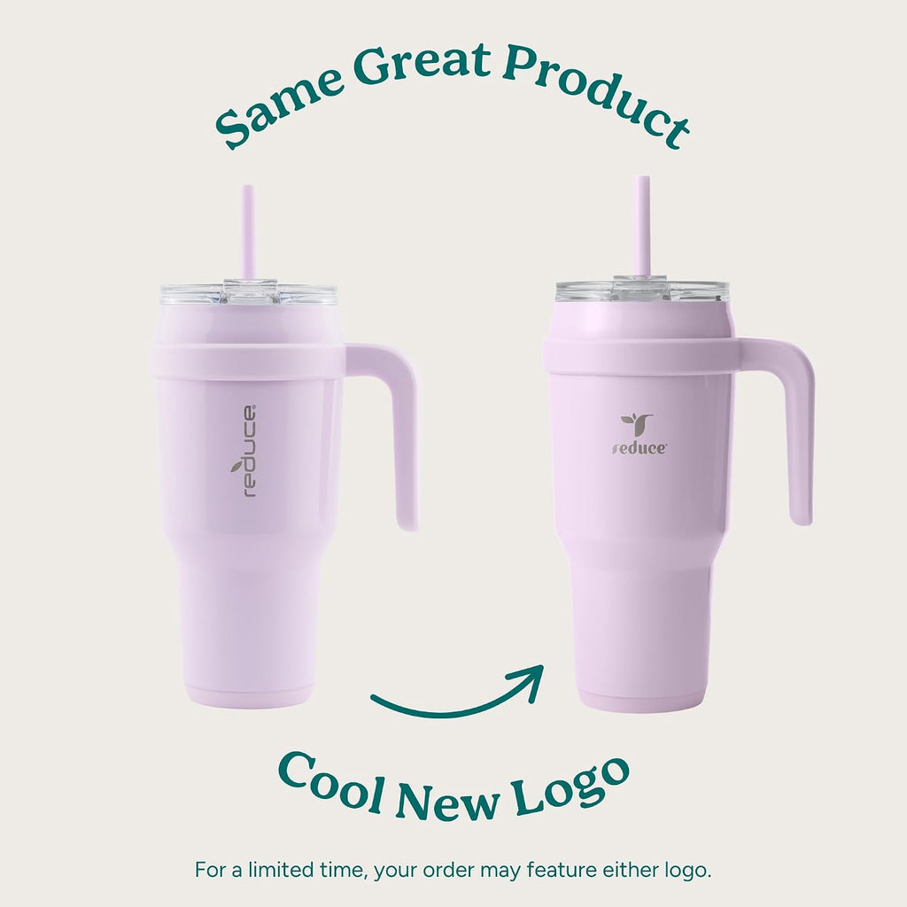 40 oz Stainless Steel Tumbler with Handle - Dual-Wall Vacuum Insulated Travel Mug, Sweat-Proof Lid & Reusable Straw