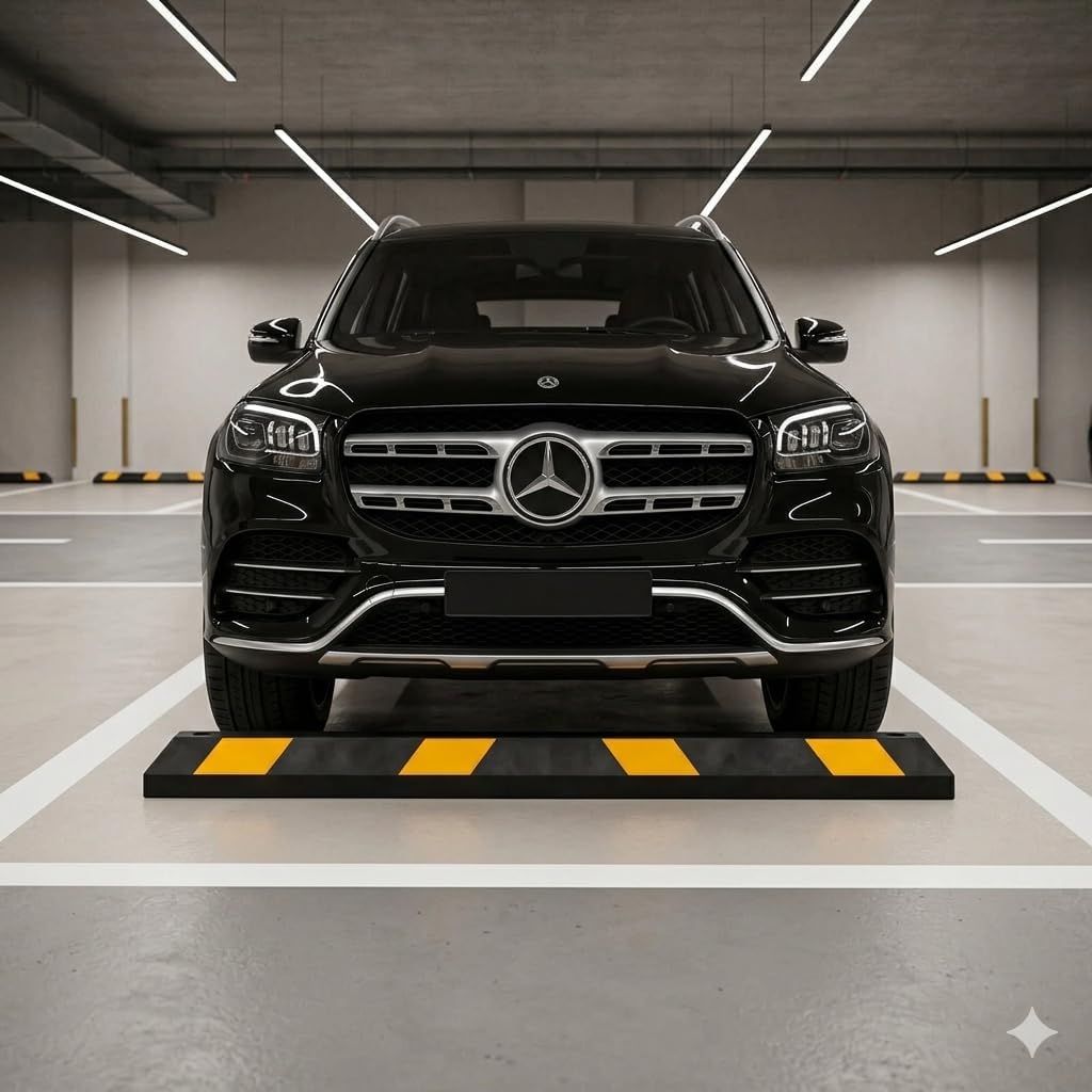 Parking Stopper for Garage Heavy Duty Rubber Parking Curb Stops 72” Garage Parking Stops Premium Quality Garage Wheel