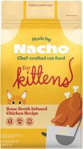Kitten Dry Kibble Infused with Bone Broth, Healthy High Protein Cat Food, Cage-Free Chicken and Chicken Liver, 2lb Bag