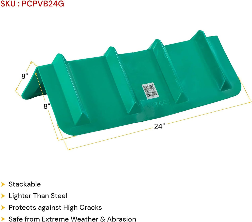 8"x8"x24" Green Flatbed Corner Protector - V Shaped Edge Guard for Tie-Down Winch & Ratchet Straps - Plastic Corner
