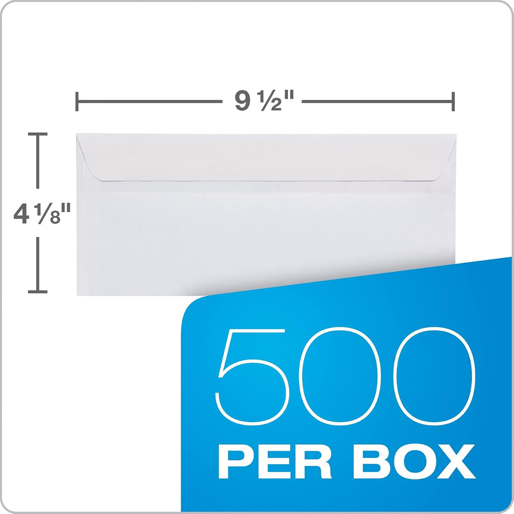 #10 Security Envelopes, 500 Pack, Double Window Self Seal Envelopes for Invoices, QuickBooks Checks and Business