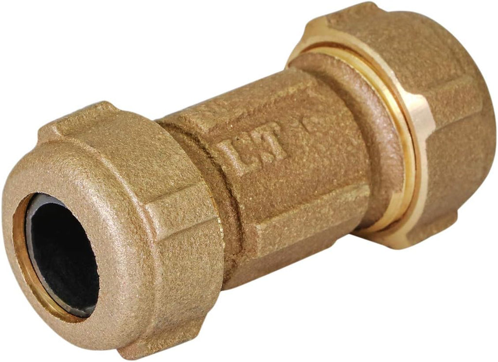 Midline Valve RSC2322 Compression Coupling, Packing Nut, Brass 1 in. Nominal Fitting, 3 in. Length